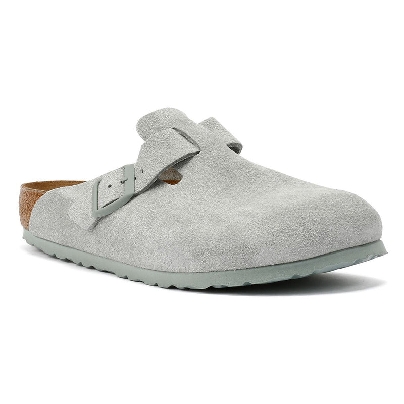 Birkenstock Boston Zoccoli Grigi In Camoscio
