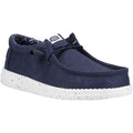 HEYDUDE Wally Canvas Scarpe Da Barca In Cotone Al 100% Per Uomo, Blu Scuro.