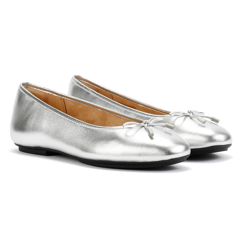 FitFlop Delicato Scarpe Piatte In Pelle Argentata Da Donna