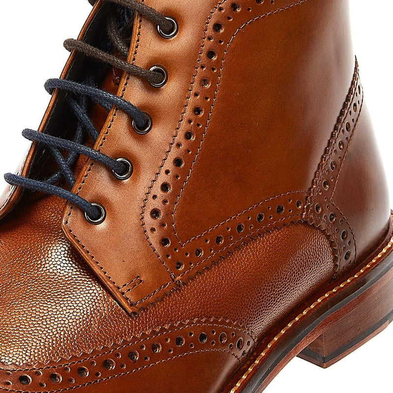 Ben Sherman Alfred Brogue Stivali Da Uomo In Pelle Marrone.