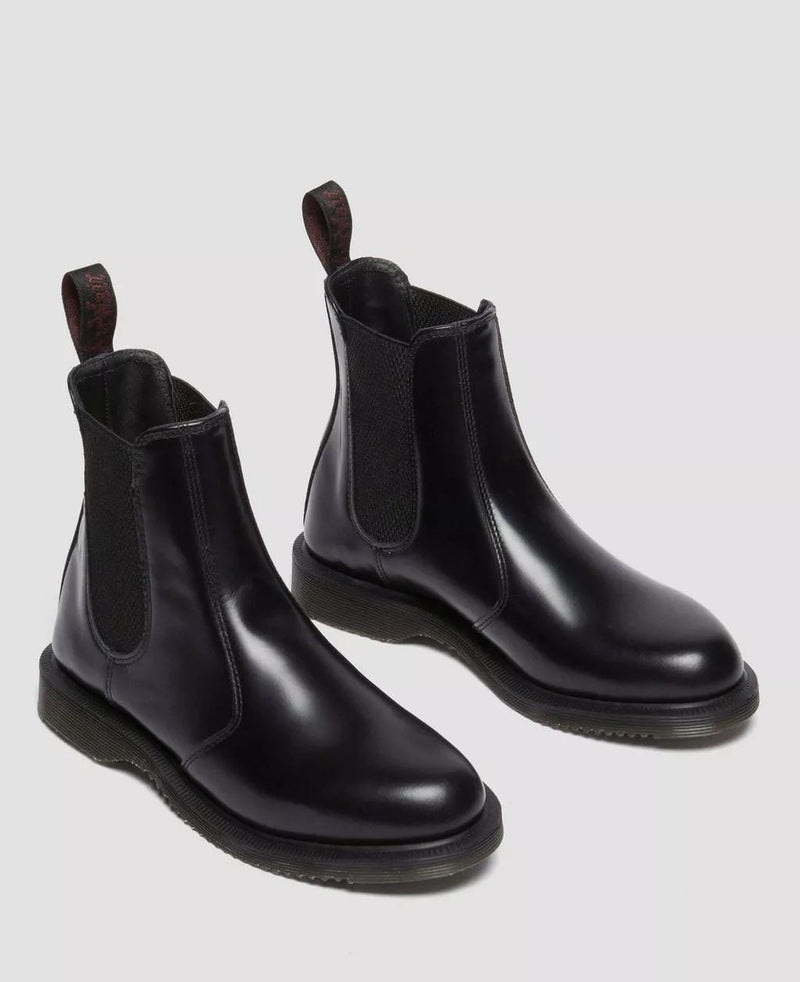 Dr. Martens Flora Chelsea Stivali Da Donna In Pelle Nera