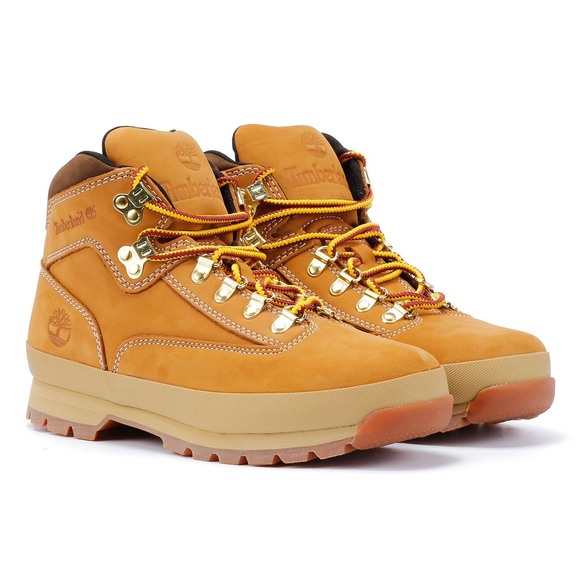 Timberland Euro Hiker Mid Lace Stivali Da Uomo In Pelle Marrone.