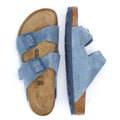Birkenstock Arizona Sandali In Camoscio Blu In Stile Classico