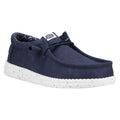 HEYDUDE Wally Canvas Scarpe Da Barca In Cotone Al 100% Per Uomo, Blu Scuro.