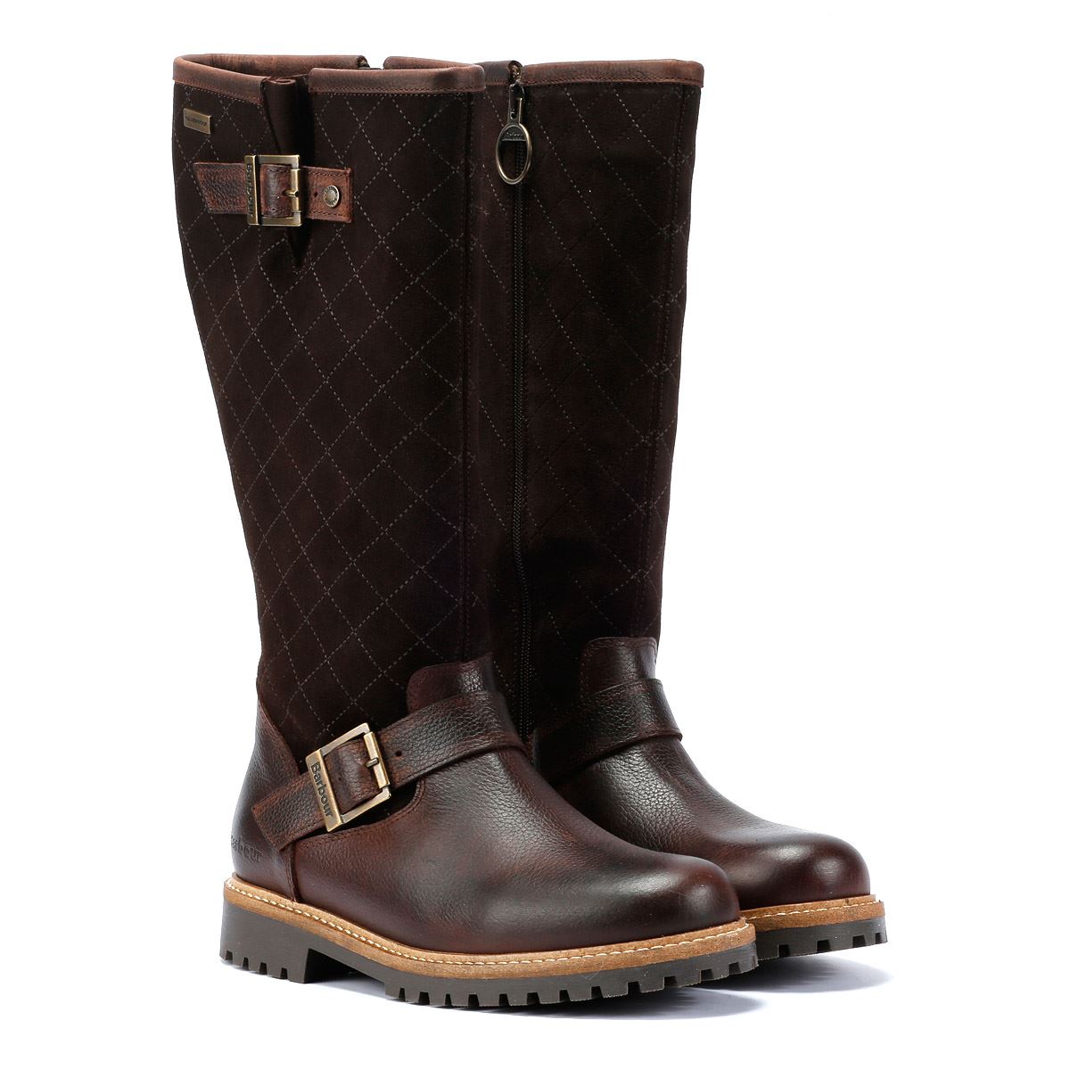 Barbour Willow Tall Stivali Da Donna In Pelle Scamosciata Marrone