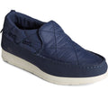 Sperry Moc-Sider Scarpe Mocassino Da Donna In Camoscio Blu Scuro.