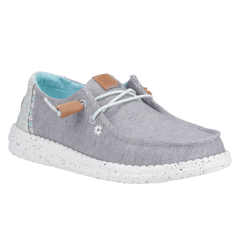 HEYDUDE Wendy Heathered Slub Tropical Mocassini Grigi Da Donna