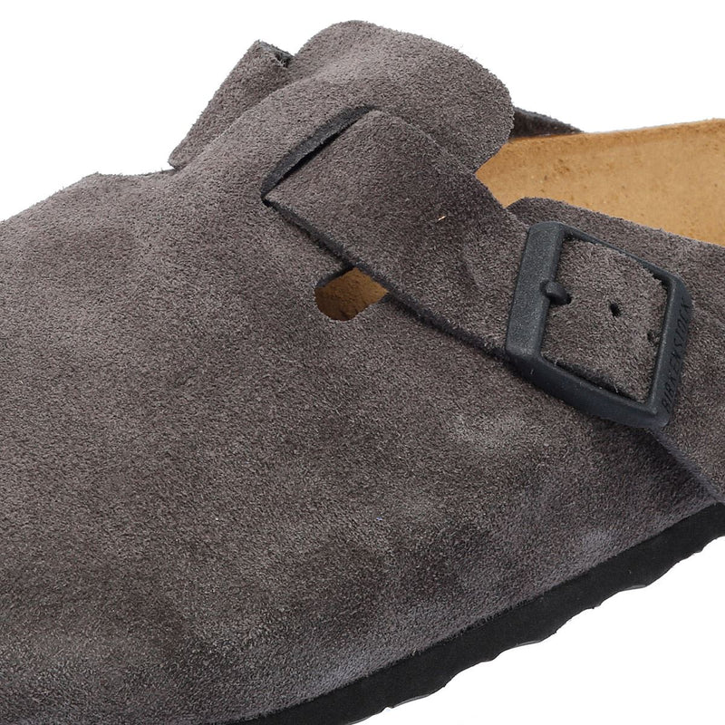 Birkenstock Boston Zoccoli In Camoscio Grigio