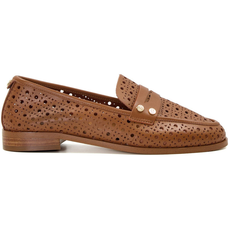 Dune Glimmered Mocassini Da Donna In Pelle Color Cuoio