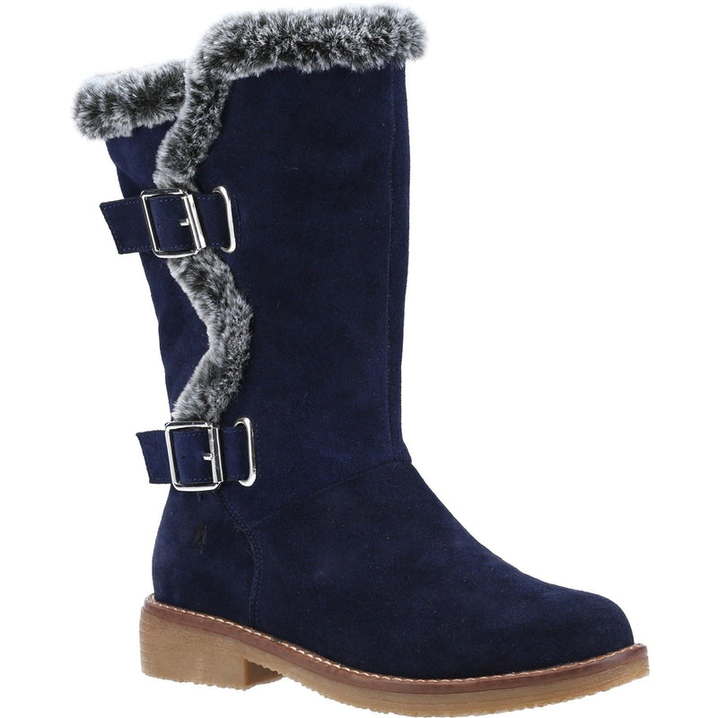 Hush Puppies Megan Stivali Da Donna In Camoscio Blu Scuro