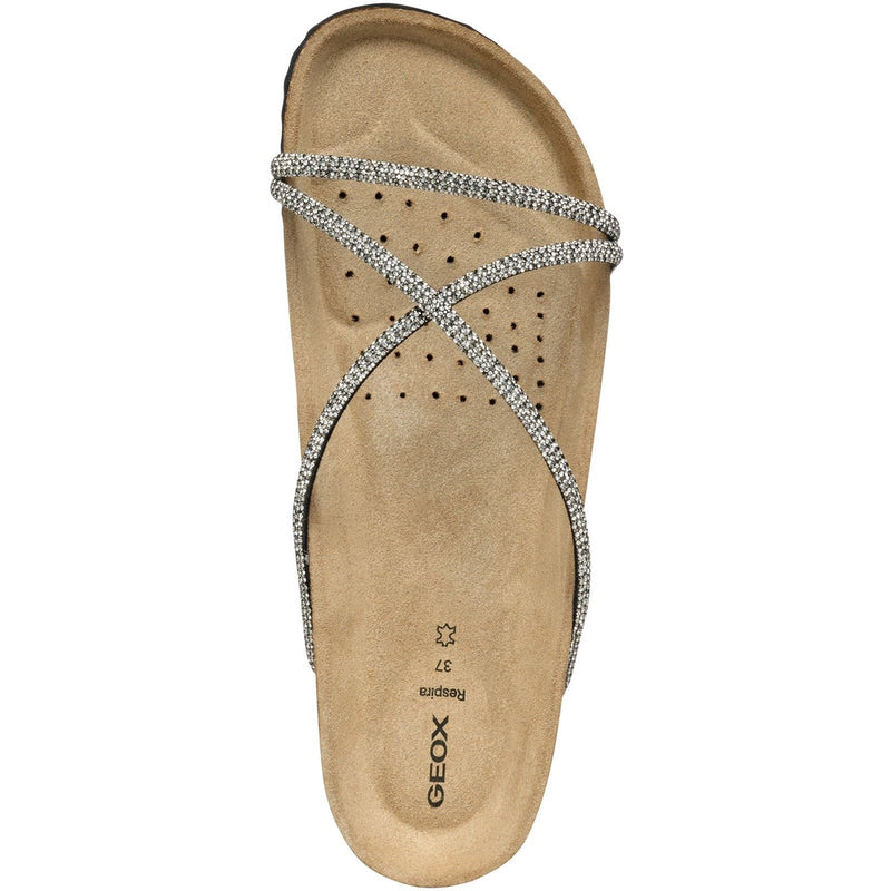 Geox D BRIONIA R Sandali Da Donna In Sintetico Nero/Argento