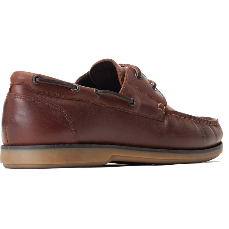 Base London Stern Scarpe Da Barca In Pelle Marrone Bruciata Da Uomo