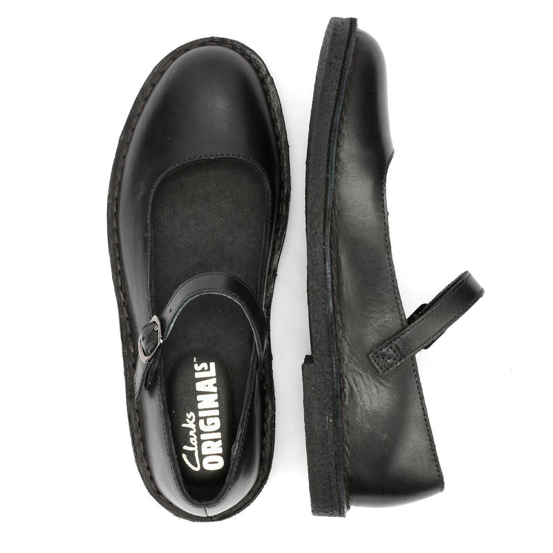 Clarks Originals Desert Jane Scarpe Nere Da Donna In Pelle