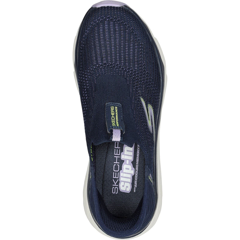 Skechers Max Cushioning Smooth Sneakers Da Donna In Tessuto Blu Scuro/Lavanda.