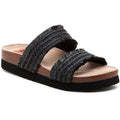 Rocket Dog Aruba Raffia Sandali Neri Da Donna In Tessuto