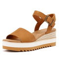 TOMS Diana Zeppe In Pelle Marrone Da Donna
