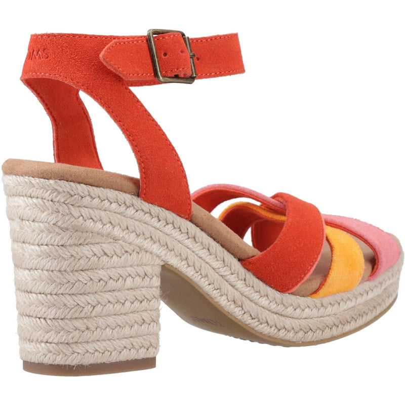 TOMS Majorca Strappy Sandali Da Donna In Pelle Con Fiamma