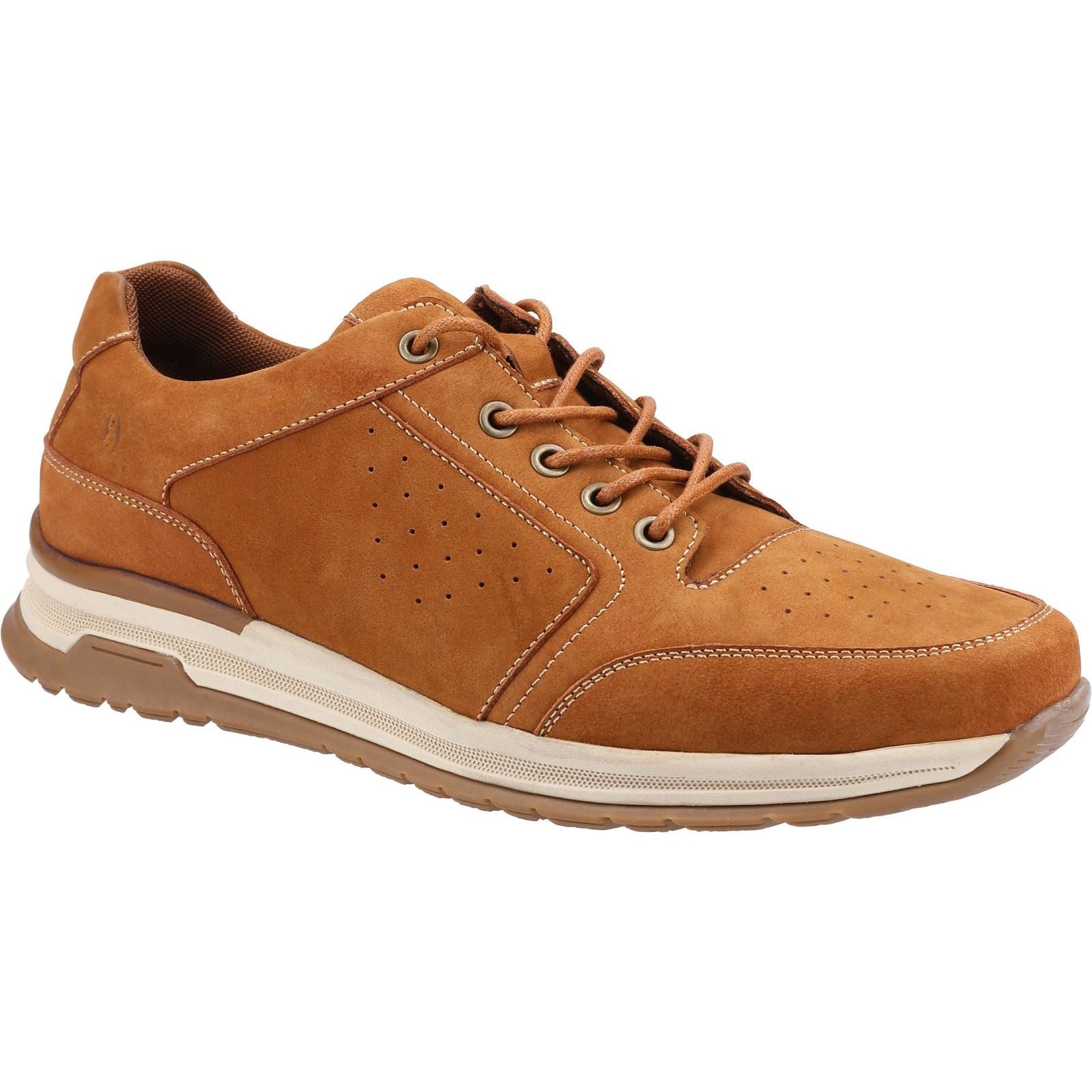 Hush Puppies Joseph Scarpe In Pelle Da Uomo Color Cuoio Con Lacci.