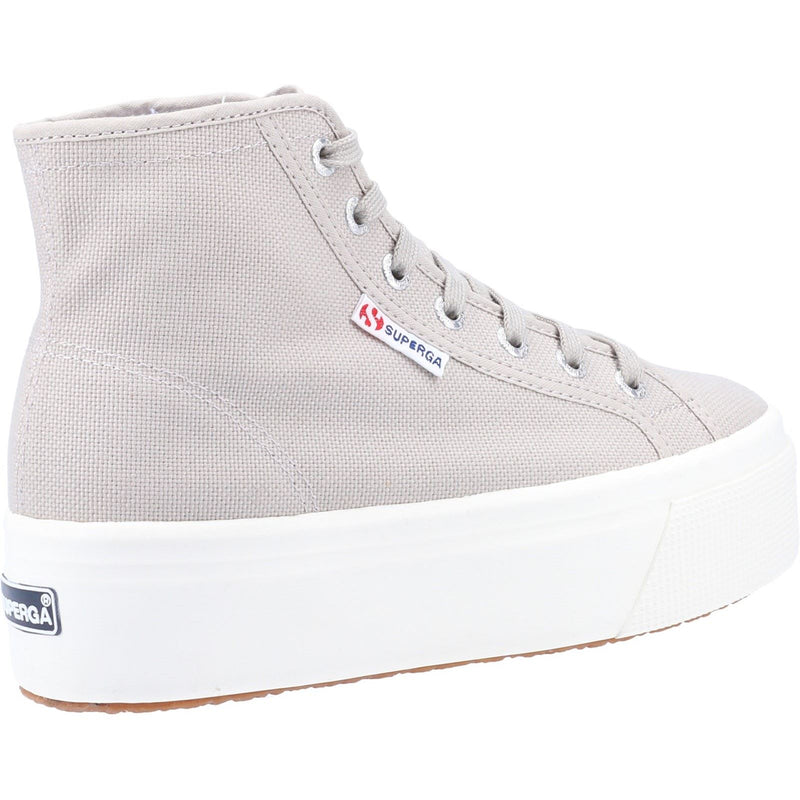 Superga 2708 HI Top Stivali Da Donna In Cotone Grigio Colomba/Bianco Avorio