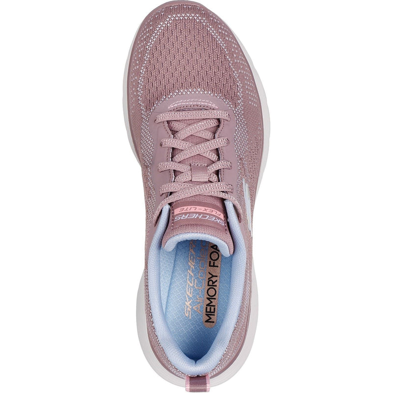 Skechers Flex Appeal 5.0 Cruising Thru Sneakers Da Donna In Tessuto Colore Malva/Azzurro