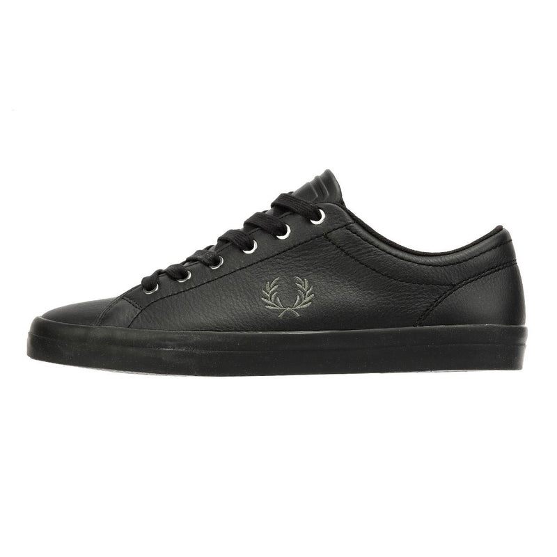 Fred Perry Baseline Scarpe Da Ginnastica Nere Da Uomo In Pelle