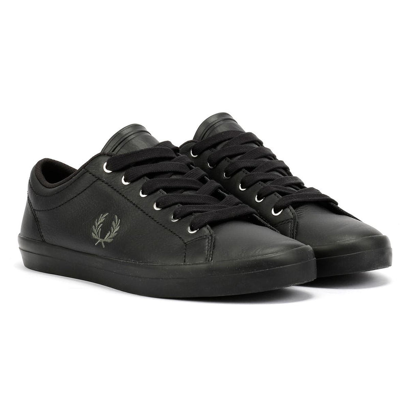 Fred Perry Baseline Scarpe Da Ginnastica Nere Da Uomo In Pelle