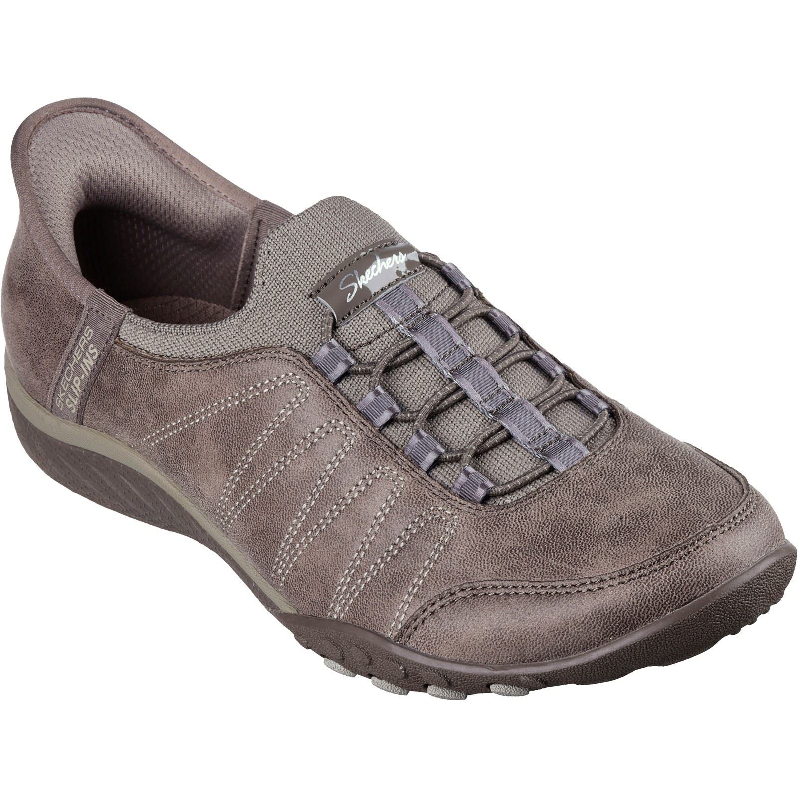 Skechers Breathe-Easy Home-Body Sneakers In Tessuto Dark Taupe Da Donna