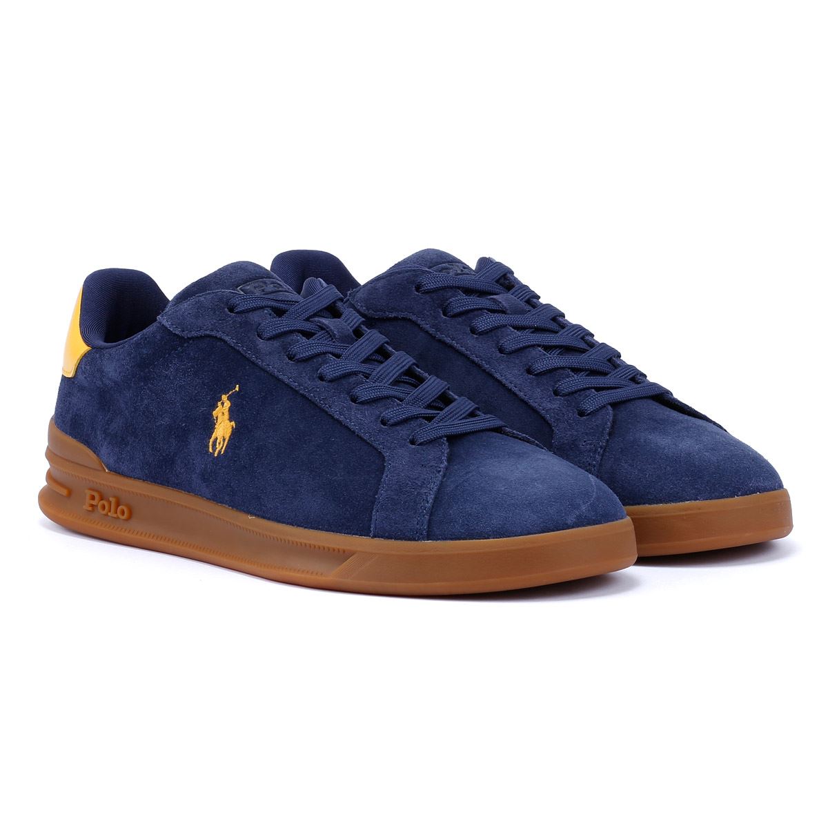 Ralph Lauren Heritage Court II Sneakers Blu Da Uomo In Camoscio