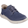 Skechers Garza Clive Scarpe Da Uomo In Cotone Blu Con Lacci