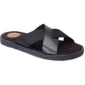 Base London Webb Sandali Neri In Pelle Da Uomo