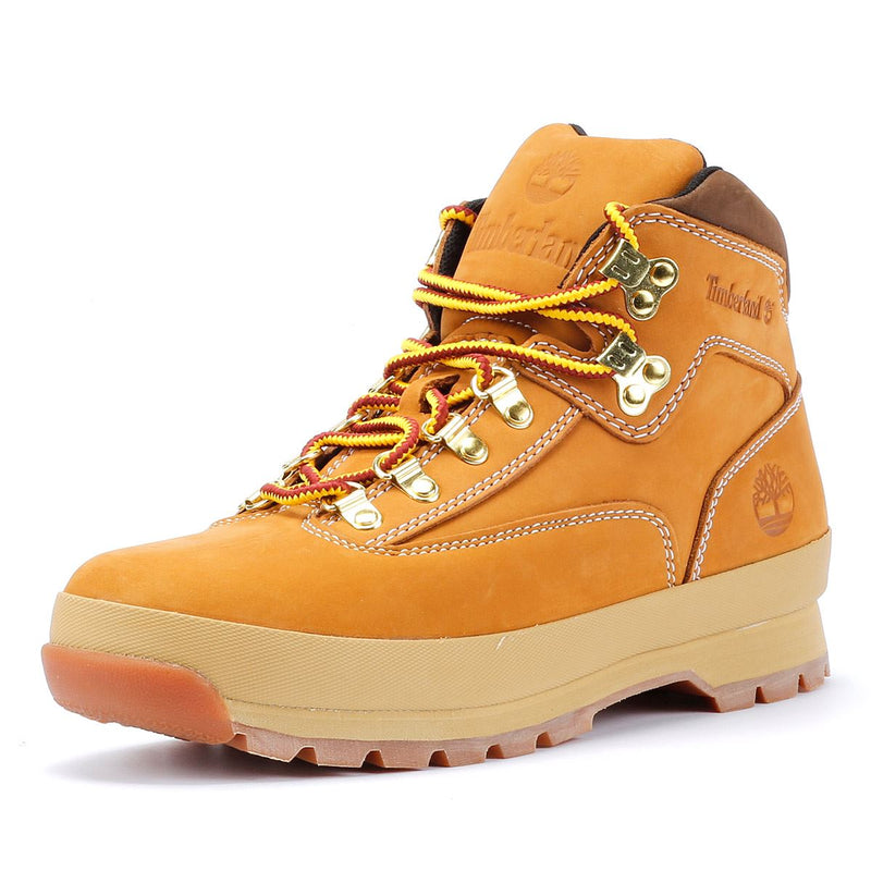 Timberland Euro Hiker Mid Lace Stivali Da Uomo In Pelle Marrone.