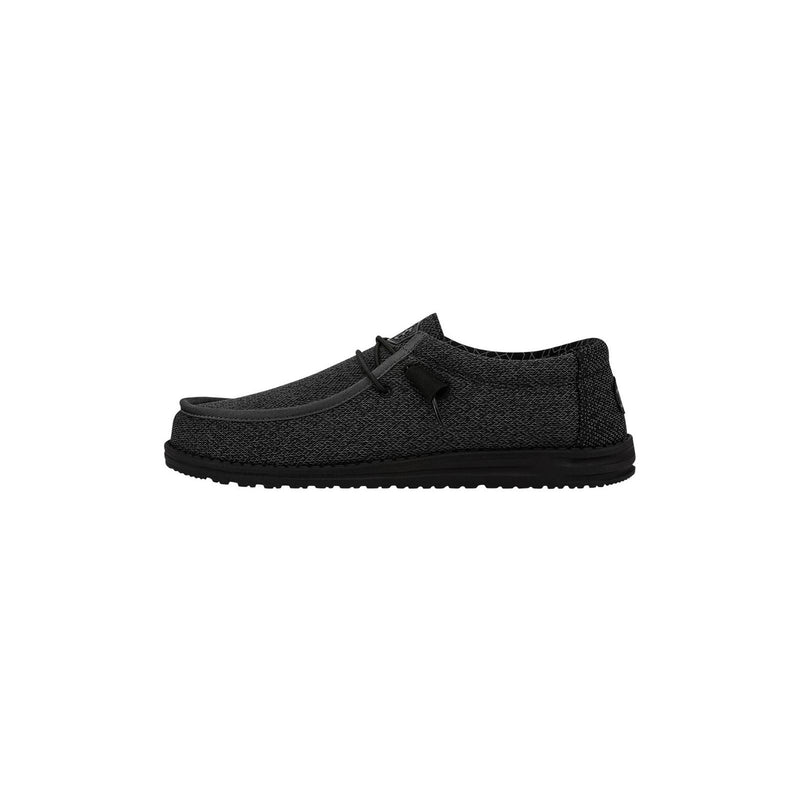HEYDUDE Wally Sox Scarpe Da Barca In Micro Camoscio Nero Totale Da Uomo