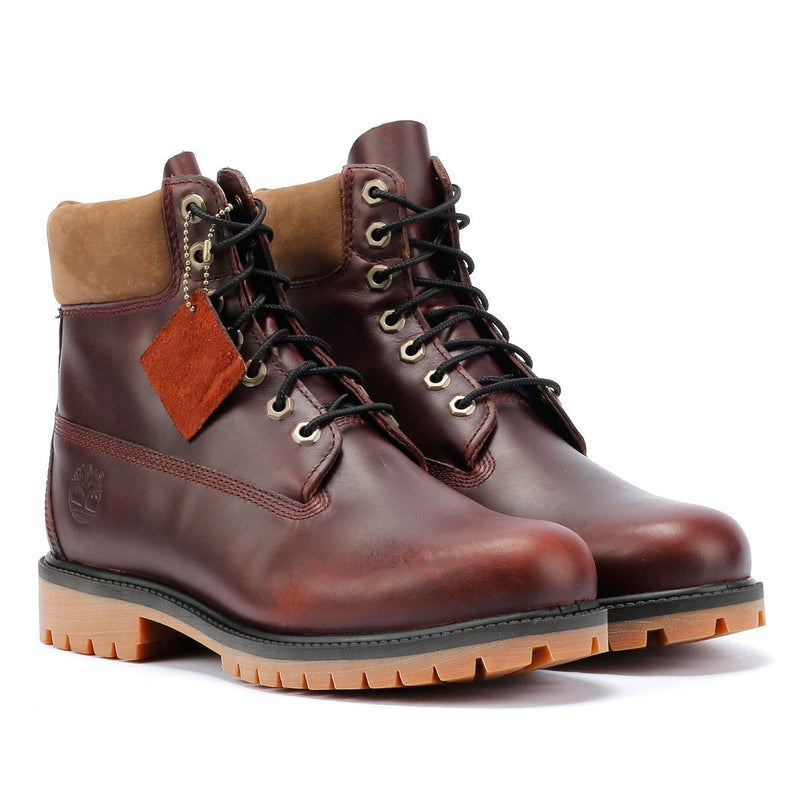 Timberland Heritage 6 Inch Waterproof Stivali Rossi In Pelle Da Uomo