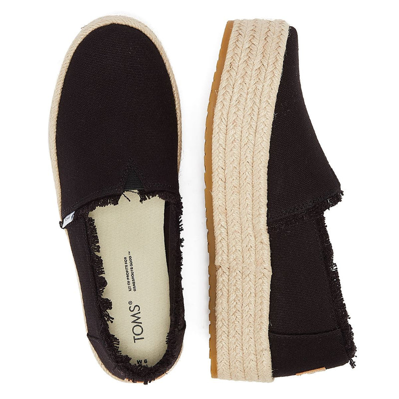 TOMS Canvas Valencia Espadrillas Donna Sandalo Nero
