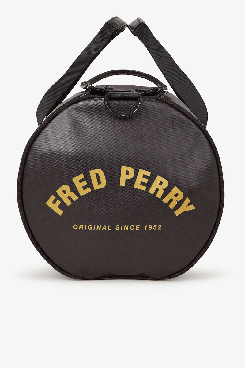 Fred Perry Tonal Classic Barrel Borsa A Tracolla In Poliestere Nero/Oro