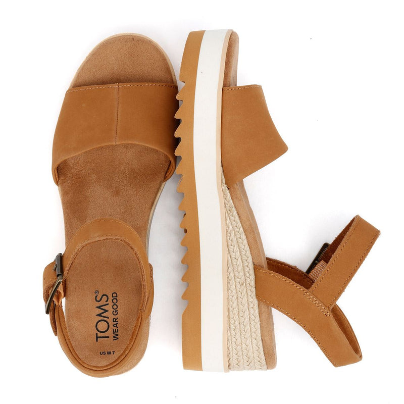TOMS Diana Zeppe In Pelle Marrone Da Donna