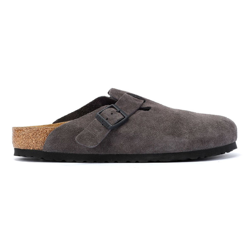 Birkenstock Boston Zoccoli In Camoscio Grigio