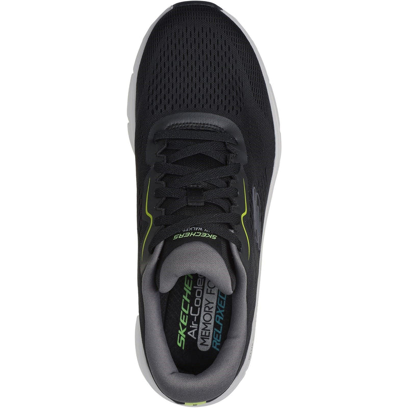 Skechers D'Lux Walker 2.0 Sneakers In Poliestere Nero/Verde Lime Da Uomo