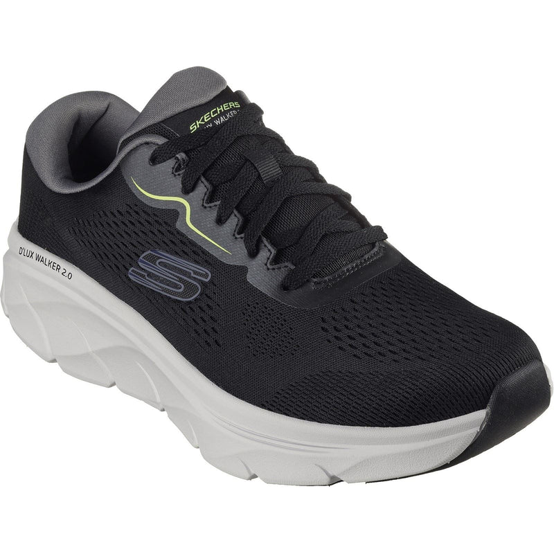 Skechers D'Lux Walker 2.0 Sneakers In Poliestere Nero/Verde Lime Da Uomo