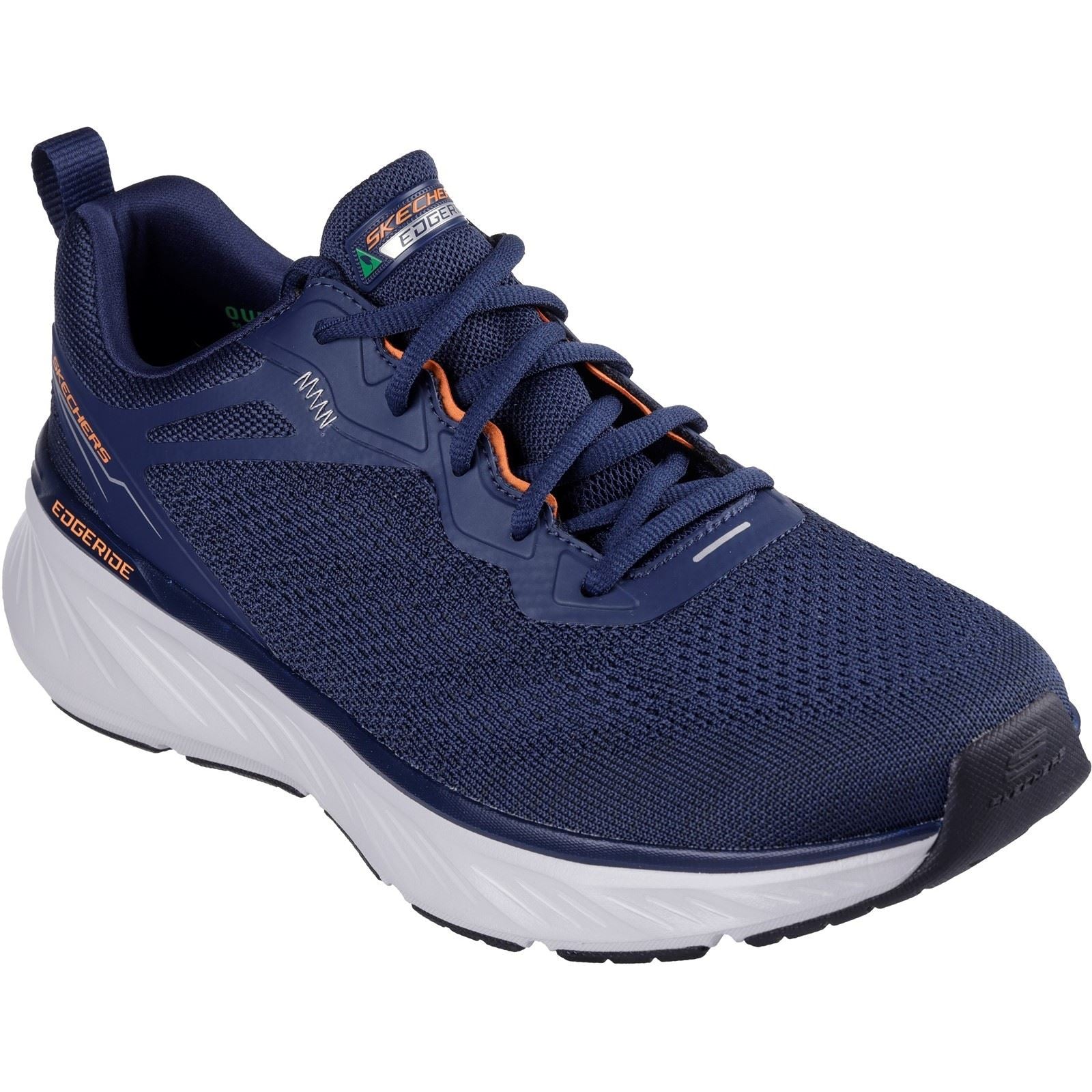 Skechers Edgeride Exxo Scarpe Da Ginnastica Da Uomo In Tessuto Blu Scuro/Arancione.