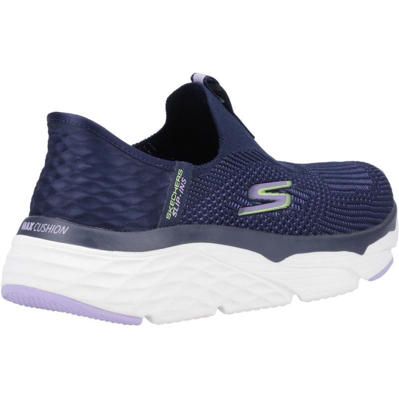 Skechers Max Cushioning Smooth Sneakers Da Donna In Tessuto Blu Scuro/Lavanda.