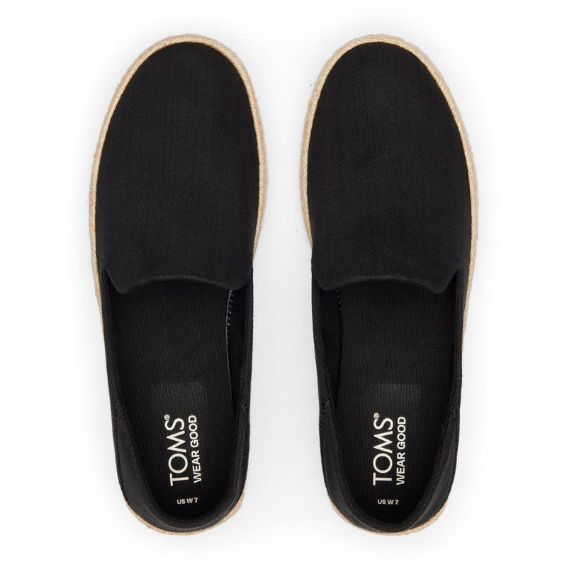 TOMS Carolina Espadrillas Nere Da Donna In 100% Cotone