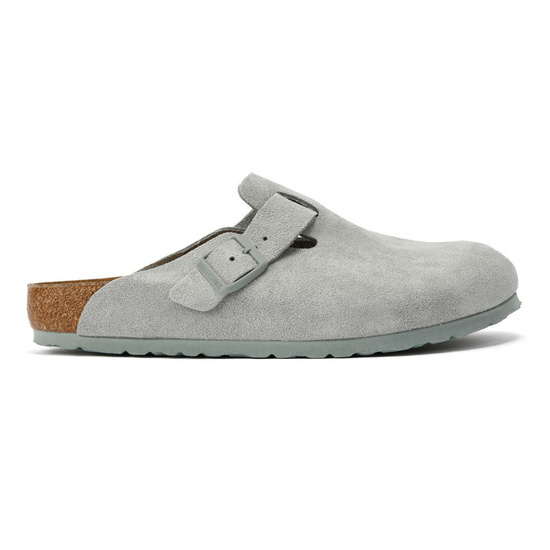 Birkenstock Boston Zoccoli Grigi In Camoscio