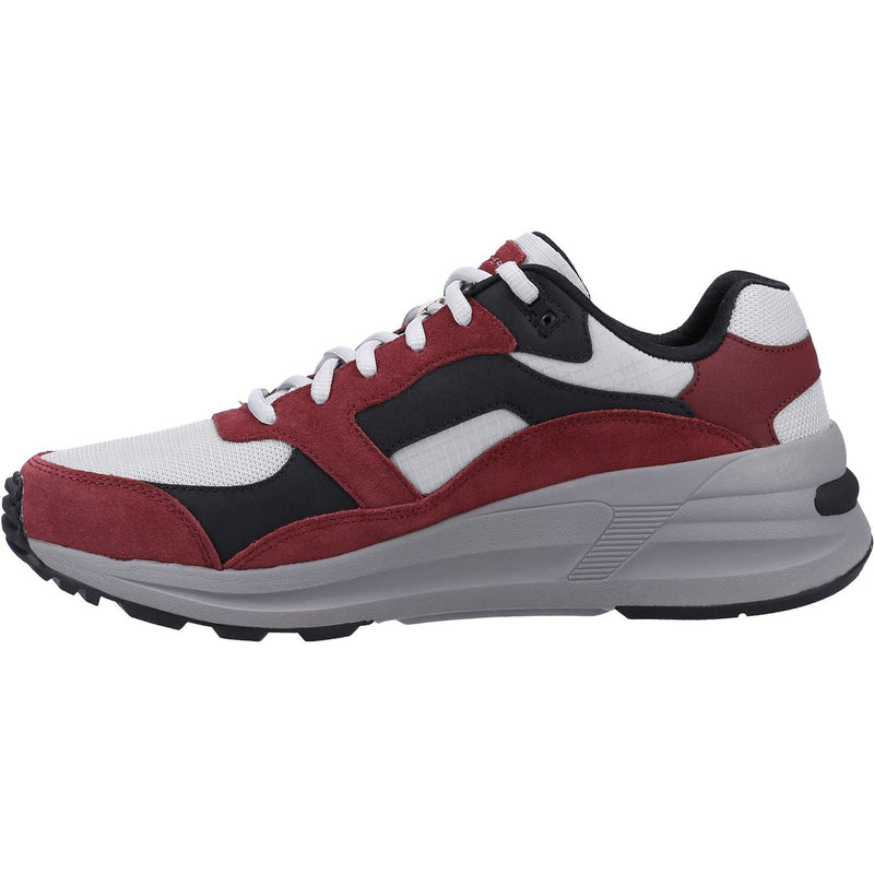 Skechers Global Jogger Sneakers Da Uomo In Pelle Bordeaux