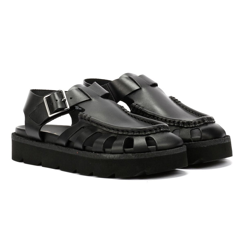Clarks Originals Meadow Buckle Sandali Neri In Pelle Da Donna