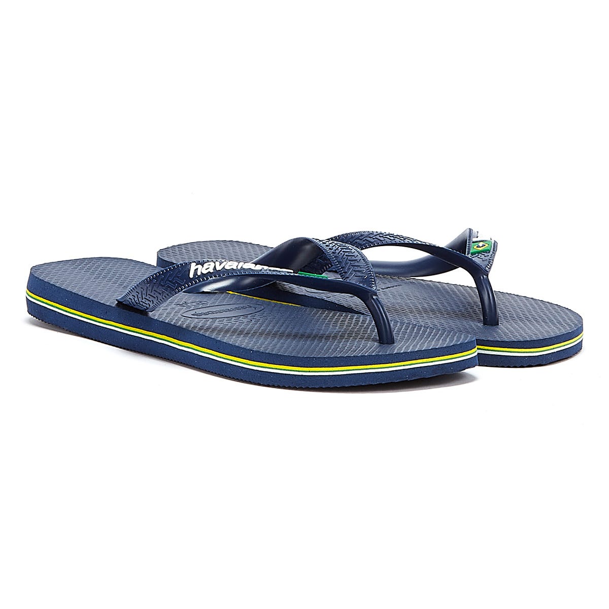 Havaianas Brasil Logo Infradito in gomma blu navy