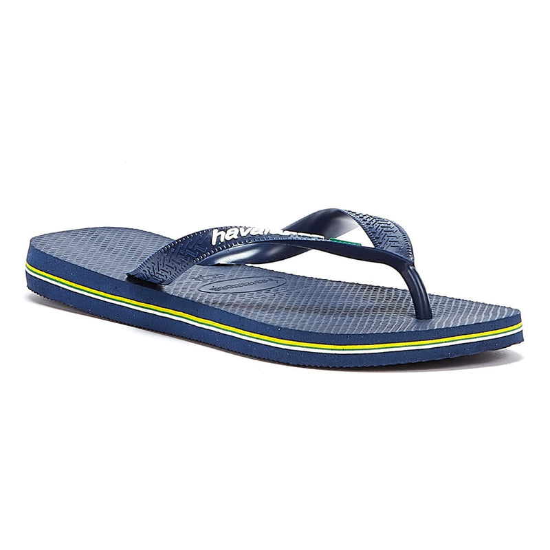 Havaianas Brasil Logo Infradito in gomma blu navy