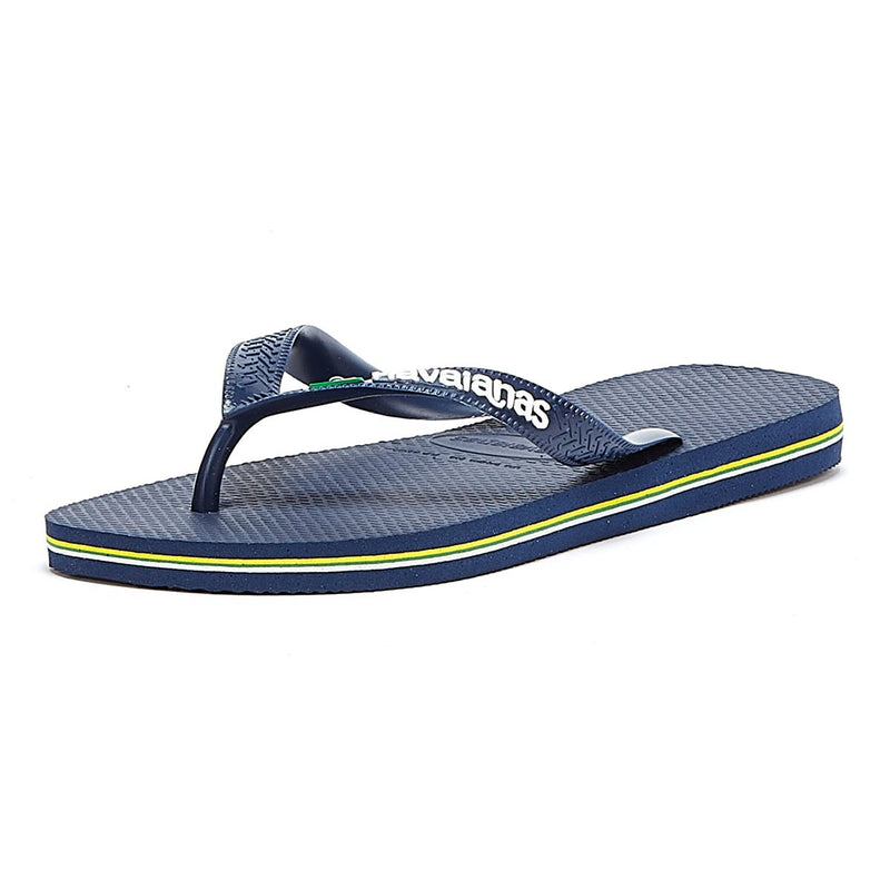 Havaianas Brasil Logo Infradito in gomma blu navy