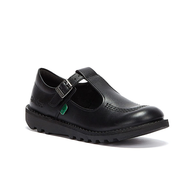 Scarpe Kickers Kick T Junior in pelle nera