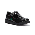 Kickers Junior Nero Kick T Bar Scarpe in vernice